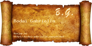 Bodai Gabriella névjegykártya